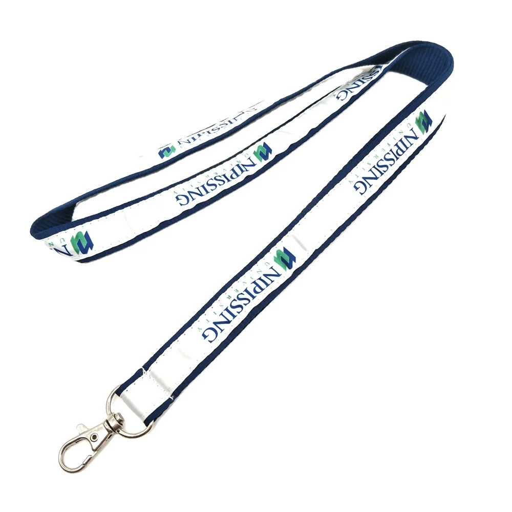 Cheap Jacquard Polyester Lanyard Custom Woven Logo Embroidered Key Short Lanyard