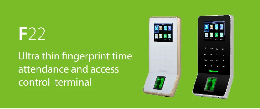ZK F22 Ultra thin Wifi biometric fingerprint time attendance and access control terminal