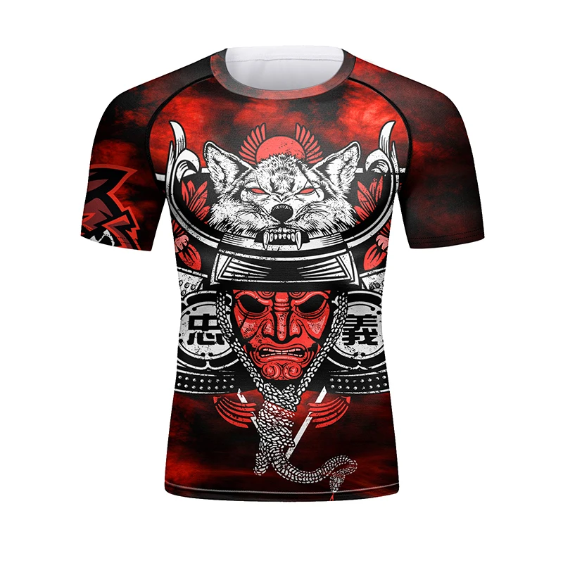 Cody Lundin 3d Printing Sublimation T Shirt Muscular Compression BJJ Jiu Jitsu Training dye 4-way stretch Surf Rash Guard