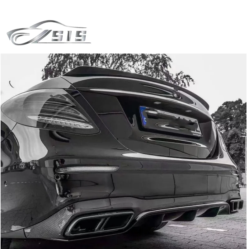 W213 E63 комплекты для тела в стиле B из углеродного волокна подходит E класса 2016-2020 года дефлекторы передней губы спойлер Крылья