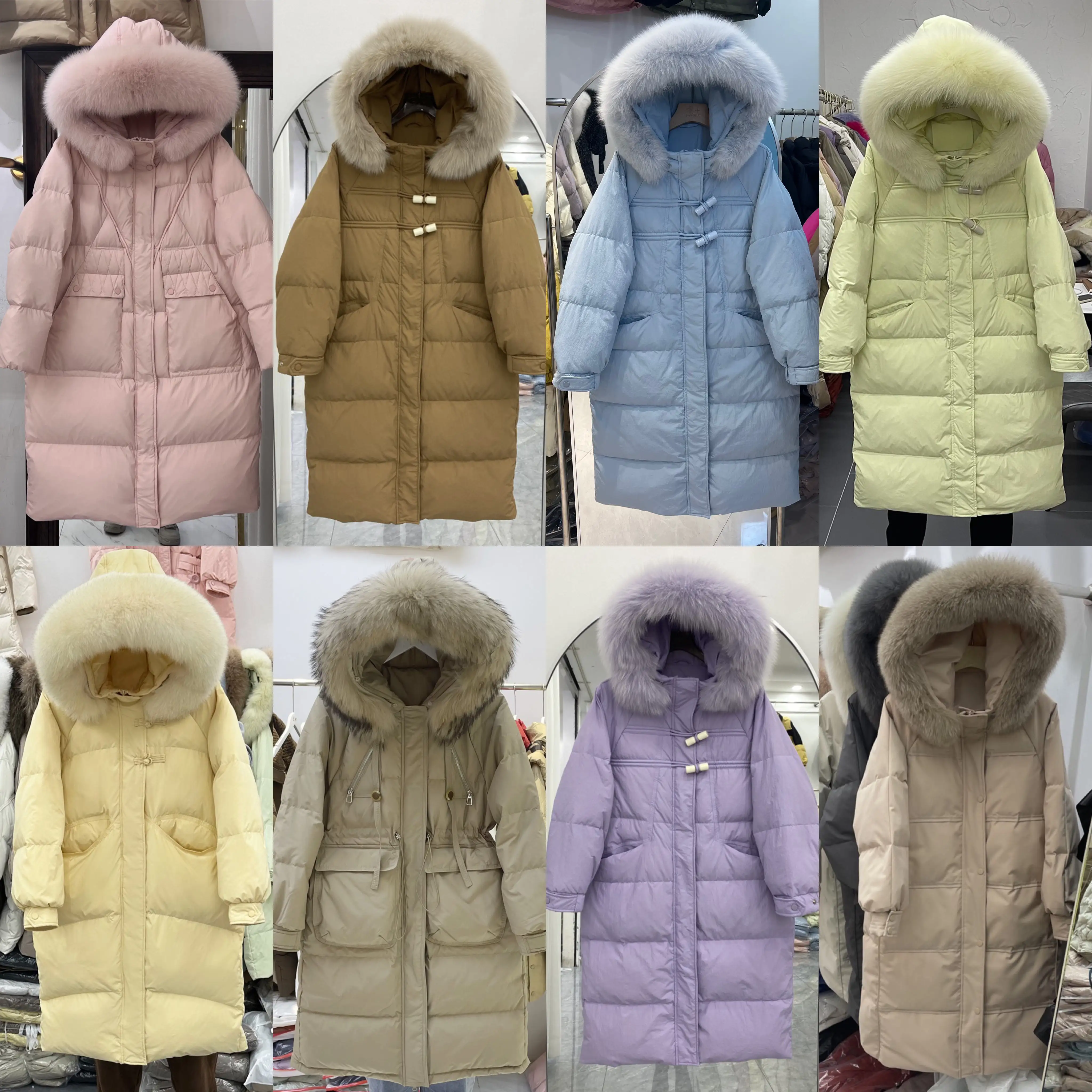 Winter New Thickened Down Jacket Loose Large Wool Collar Cotton Jacket Jacket for Women, Medium Length Korean Version Short