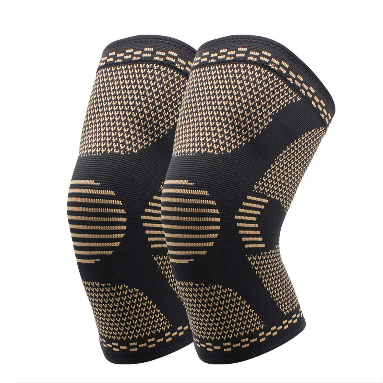 ProLife New Knitting Stretch Elastic Knee Sleeve Copper Compression Recovery Knee Sleeve Brace Support