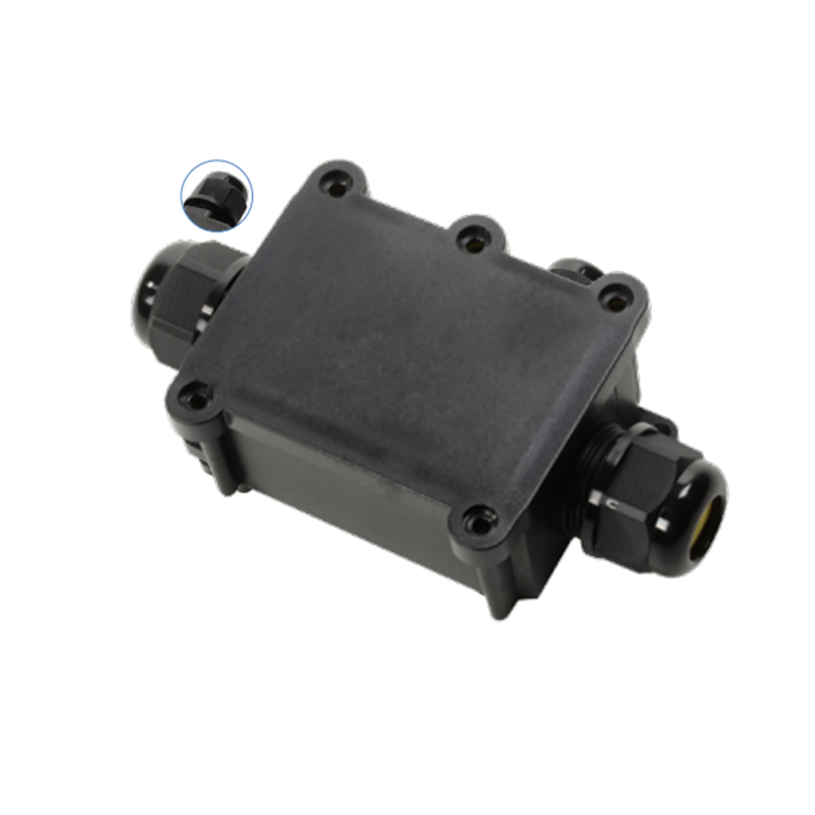 IP68 3 way waterproof Junction box with M9 M12 M14 waterproof connector for outdoor