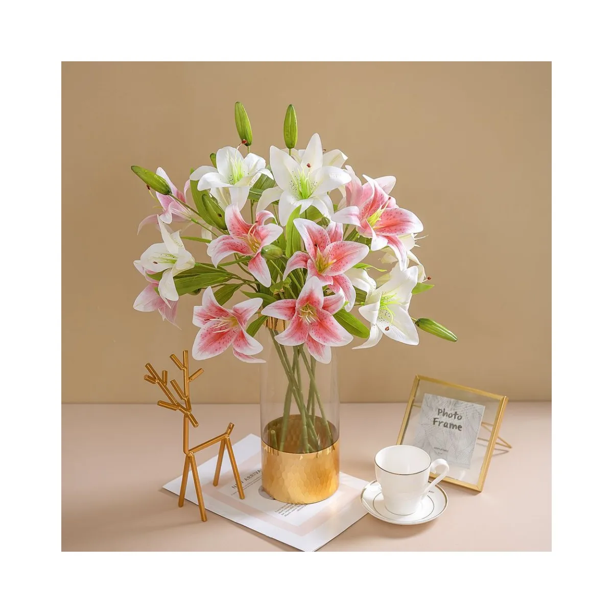 White Flowers Decoration Artificial Flower Lily Real Touch Cheap China Wholesale Artificial Water Lily Flower