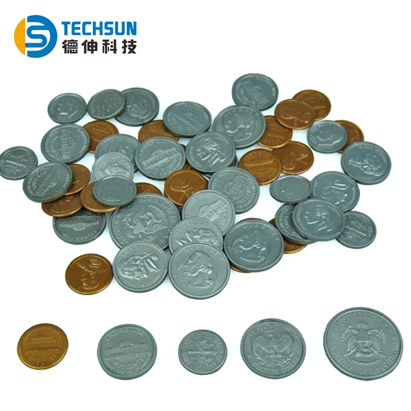 
Learning toys plastic coins set for kids cognition 6 type plastic play money coins 