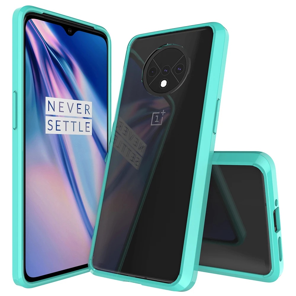 Гибридный акриловый бампер, жесткая задняя крышка, Прозрачный ударопрочный чехол для Oneplus 7T