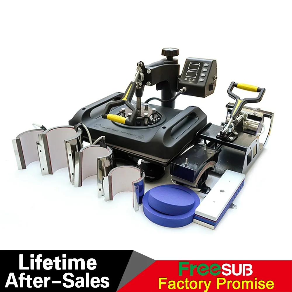 Freesub Многофункциональный 11 в 1 комбо термопресс кружка ручка пластина sublimation machine футболка печатная машина