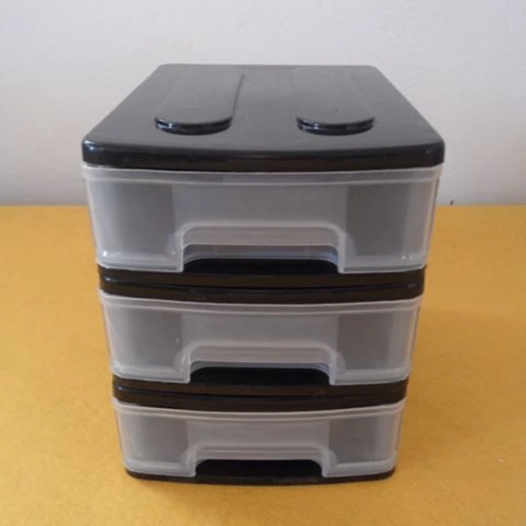 
3 Layer Transparent Plastic Cabinet Desktop Drawer Factory Direct Sale 
