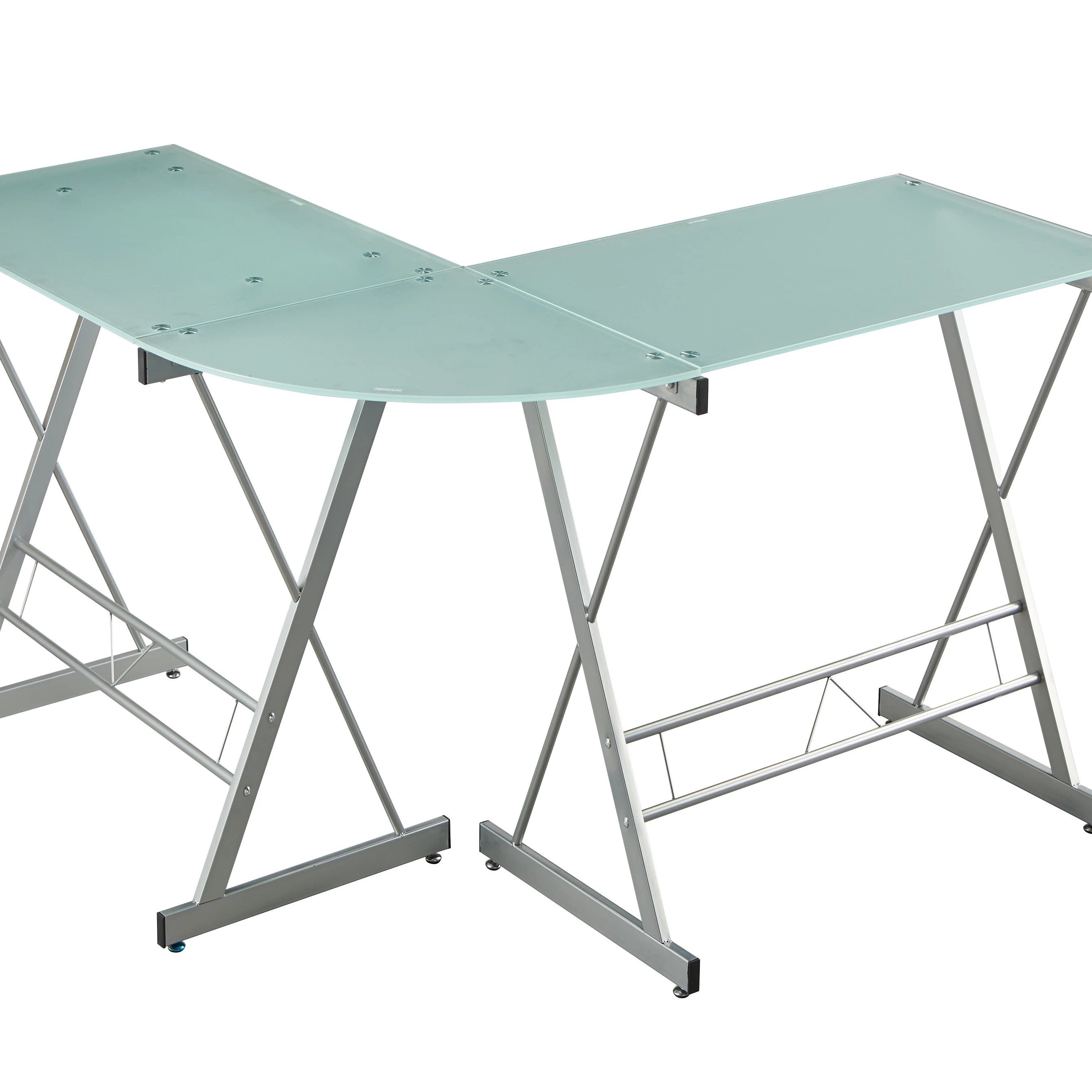 Office Computer Table Design Executive Desk Modern and 8 mm Frosted Tempered Glass