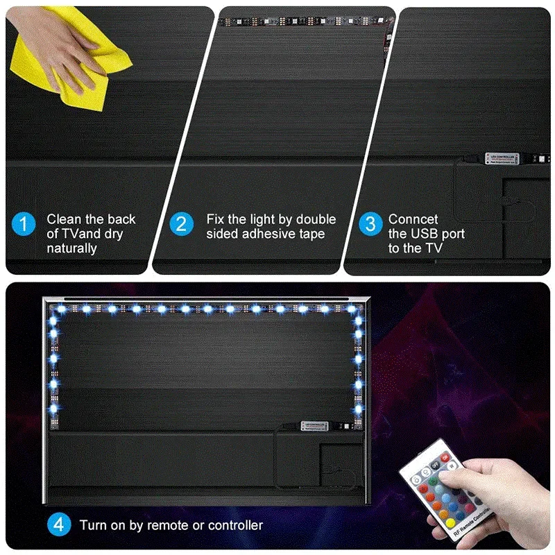 Popular 2835 Rgb 1M 2M 3M 4M 5M Desktop Screen Backlight Lighting Flexible Led Strip Light