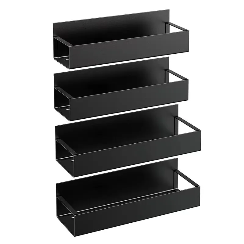 1/2/4 pcs Moveable Multi-function Magnetic Spice Rack  Fridge Side Shelf For Seasoning Jars Space Saving Kitchen Organizer Rack