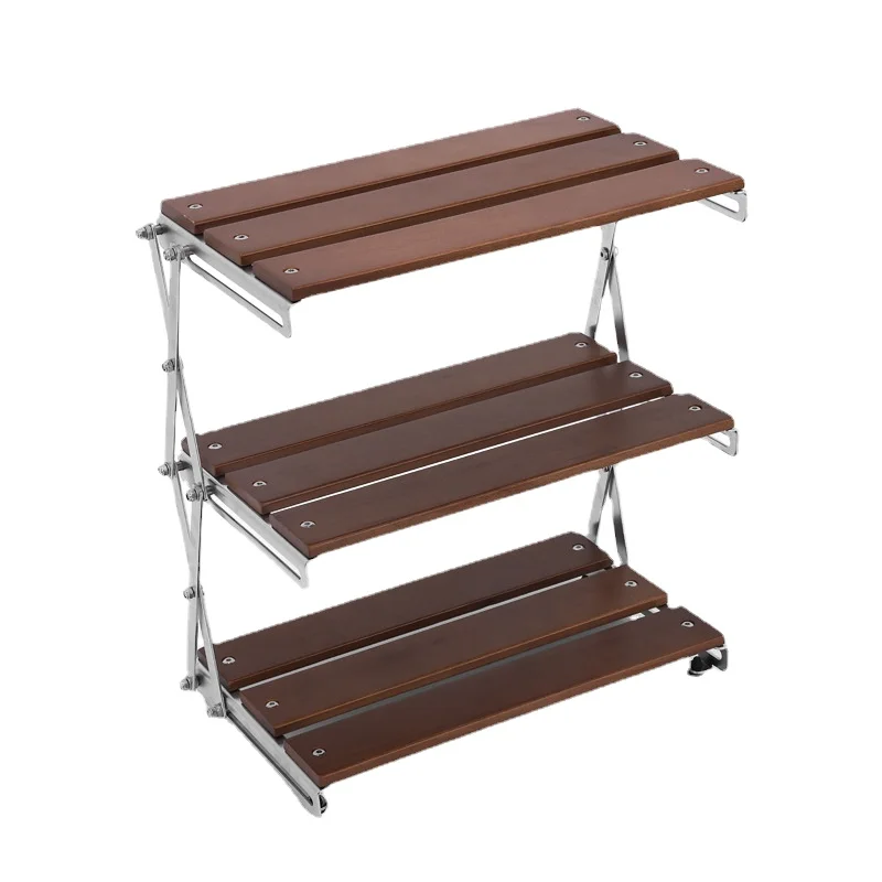 Hangrui Multi-Function Folding Storage Shelf for Outdoor Portable Picnic Table and Desktop Organization