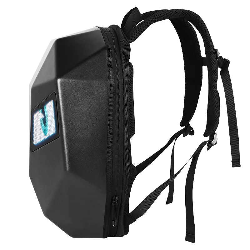 2023 New Trend Waterproof Hard Shell Motorcycle Riding Men Backpack Dynamic Eyes Knight Bag Custom Led Backpacks