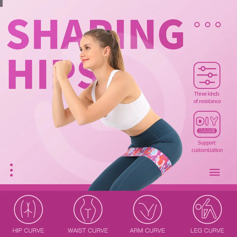 YETFUL Anti Slip Heavy Duty Fabric Booty Custom Logo Fitness Yoga Pilates Hip Exercise Resistant Band High Quality