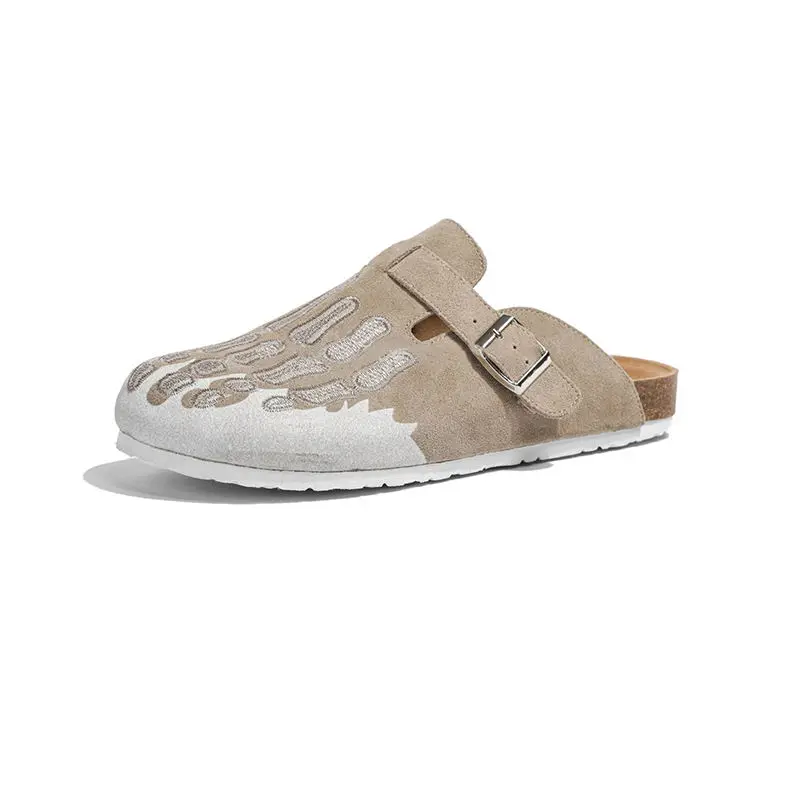 Wholesale Slippers Unisex Size 35-47 Suede Leather Cork Pu Sole Anti Slippery Men Women Mule Clog