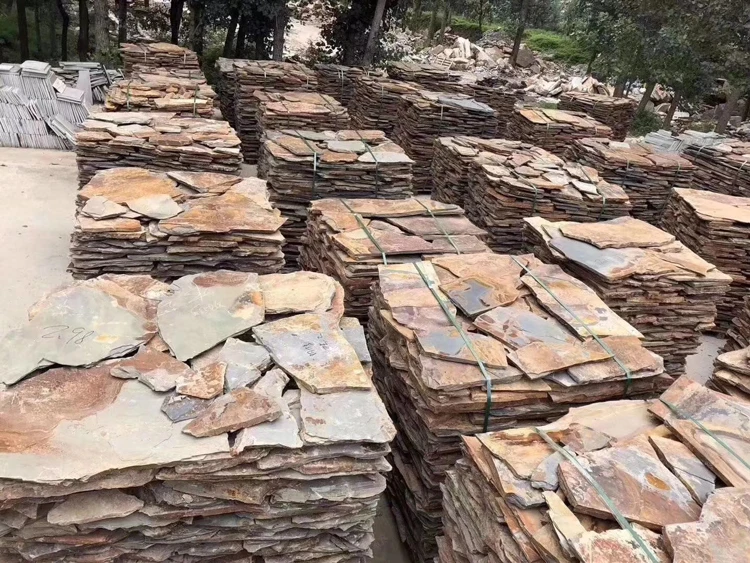 China Supply Variety Shape Different Color Random Natural Slate Paving Stone