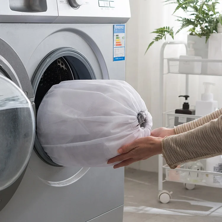 Strong Laundry Bag Large mesh fabric washing laundry bag eyelet cord drawstring heavy duty Laundry Bags customise