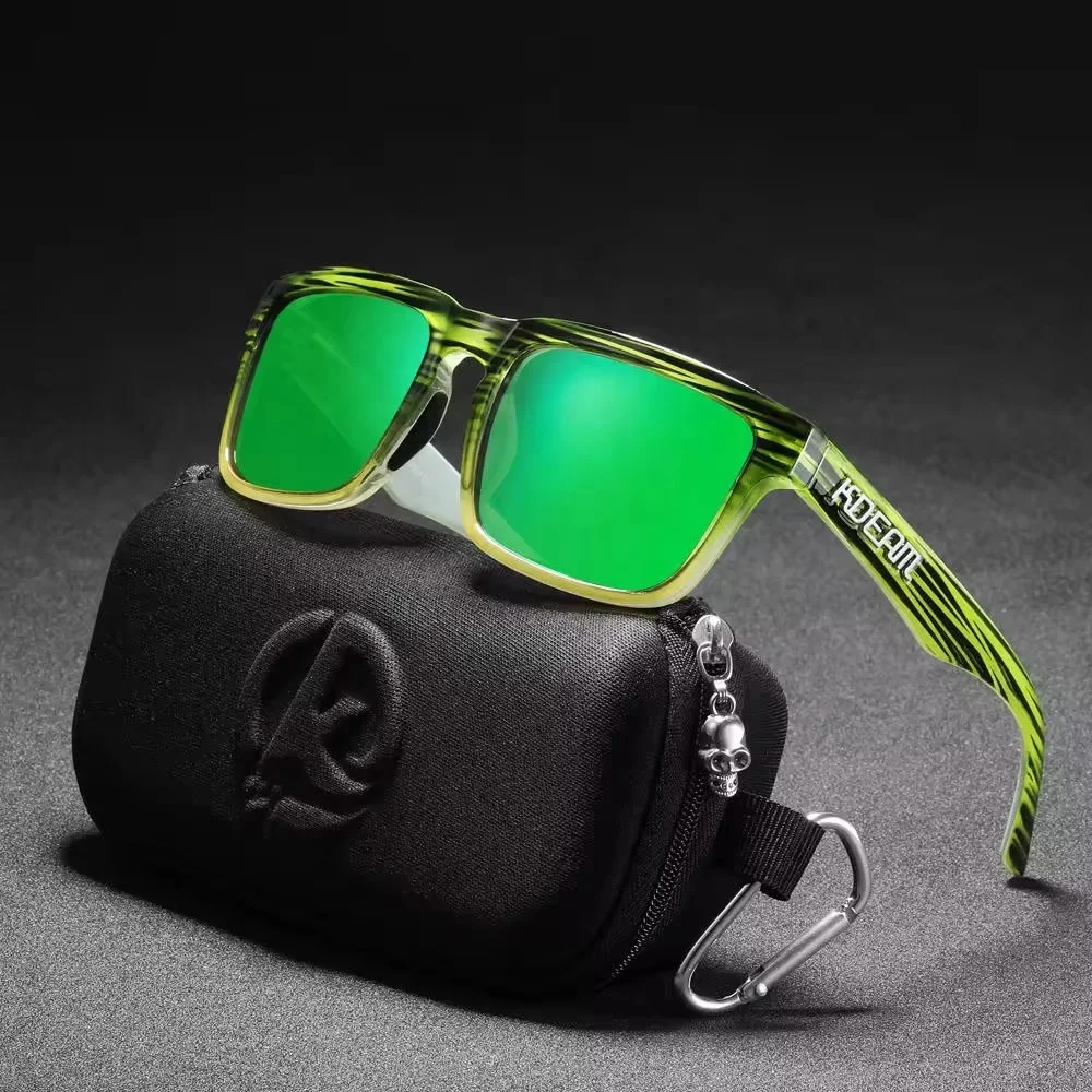 KDEAM 2024 High Quality 3D Logo Rectangle Polarized Driving Men Sunglasses Fashion Outdoor Sport Women Sun Glasses KD332