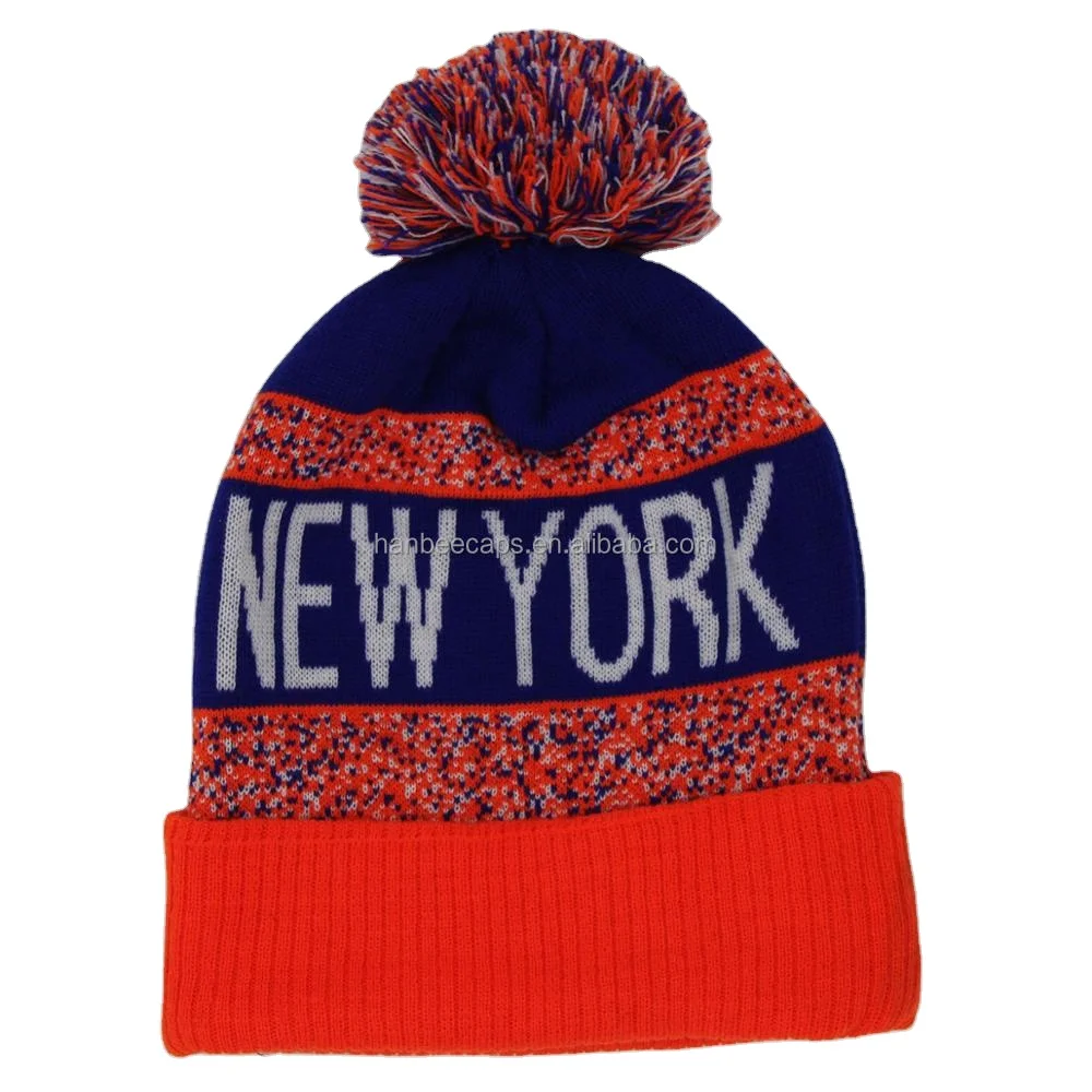 2022 High Quality USA NEW YORK top ball beanie hat/jacquard knit hat/hip hop beanie