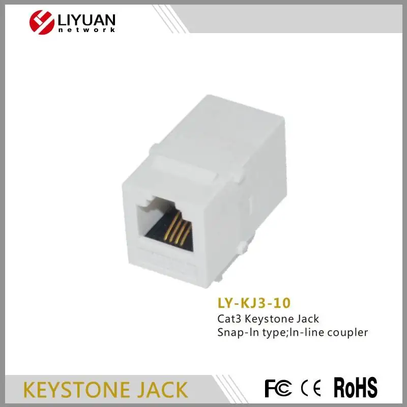 Cat3 Keystone Jack Snap-ln type ln-line coupler connection jack