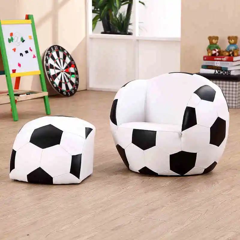 Moetry Unique Design Kids Sofa Soccer Football Shaped Sitting Sofa Chair for Daycare Baby Toddler