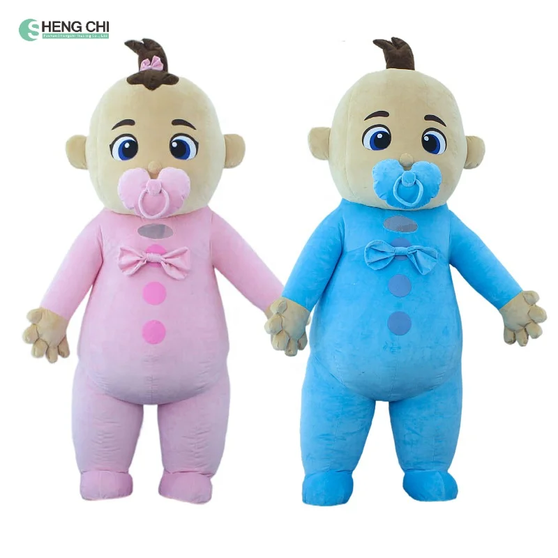 2m/2.6m 6.6ft/8.5ft Top Quality Inflatable Baby Mascot Costume Pink And Blue Boy/Girl Baby Mascot Costume Cosplay Suit