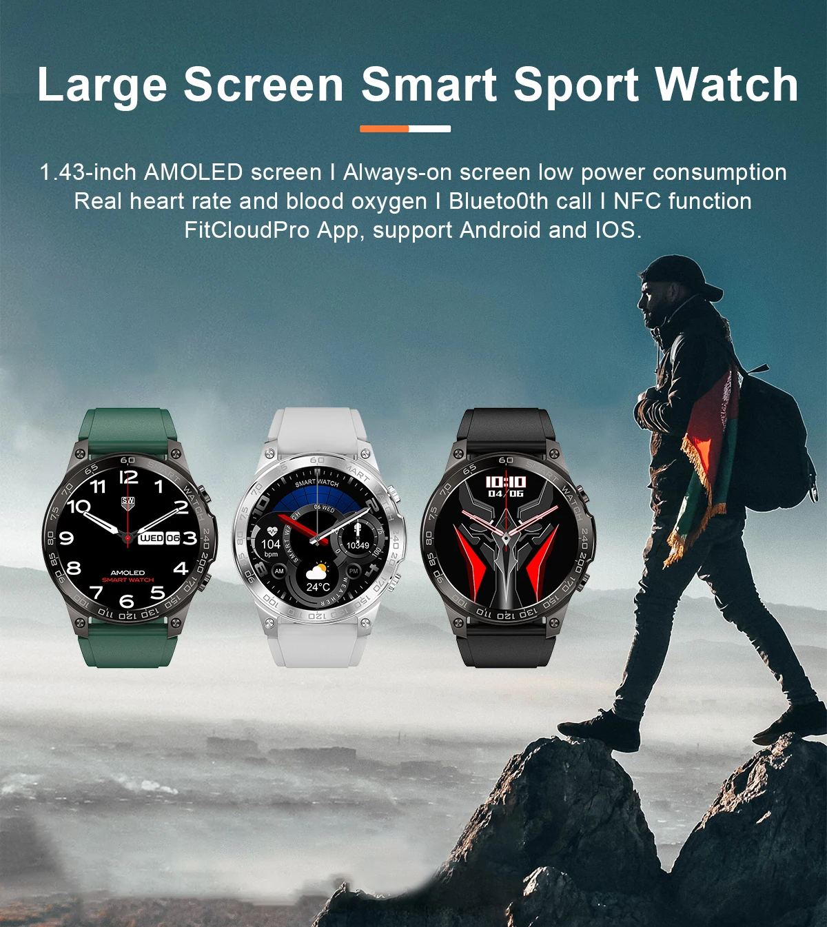 Newest Amoled BT Call Smartwatch IP68 Waterproof 400mAh Round Health Monitor Wearable Devices Fitness Tracker Sports Smart Watch