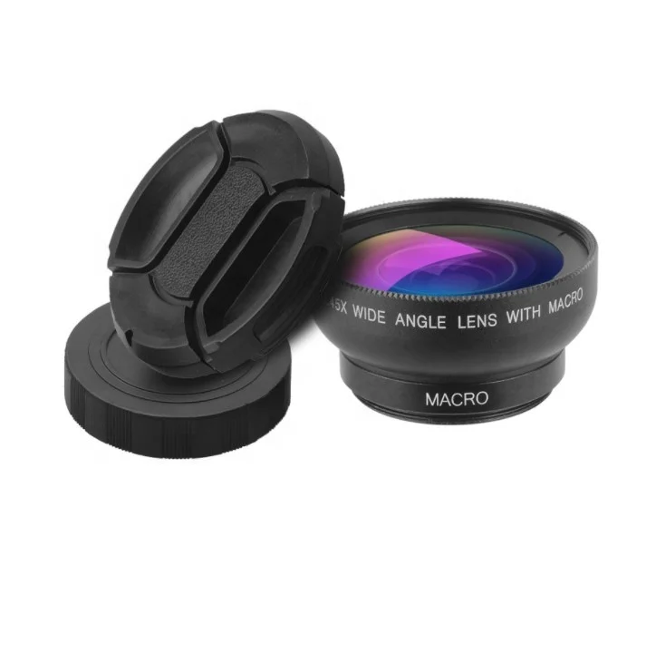 Factory Supply Competitive Price 58mm 0.45X 2 in 1 Macro Wide Angle Mobile Phone Camera Lens On Sale
