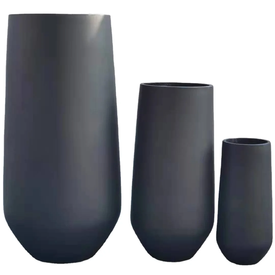 Высокие круглые волокнистые бетонные цветочные горшки от китайских поставщиков