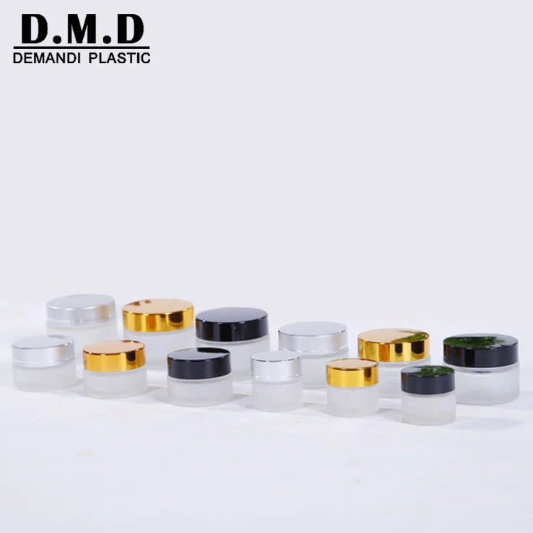 Empty 5 10grams 15ml 20 ml 30 grams 50 60ml cosmetic frosted black glass jar with metal aluminum lid for lip scrub container