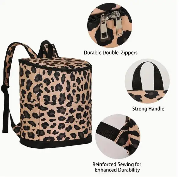 Custom printing leisure insulated cooler backpack leakproof soft lightweight nylon lunch bag outdoor fishing picnic camping bag