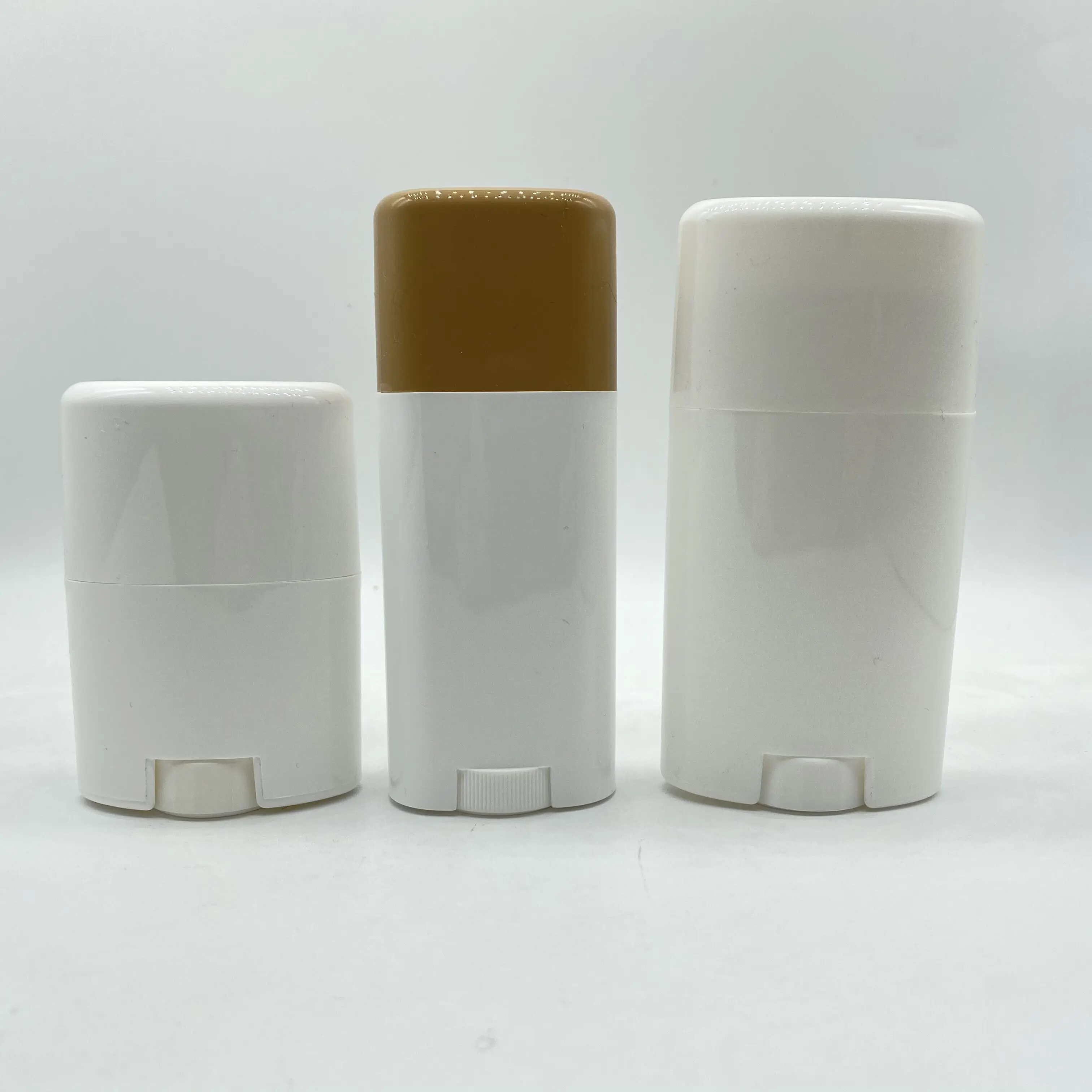 Empty Bottle 15g 30g 50g 75g Wax Solid Cream Oval Flat Plastic Tubes/ Twist Up Container for Deodorant