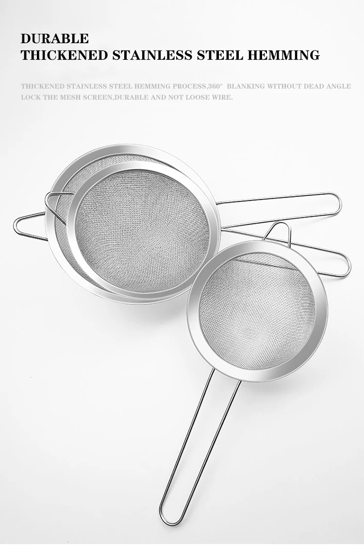 
Colander Pure kitchen strainer Kitchen Gadget Stainless Steel Soy Milk Juice filter Fine Mesh Strainer 