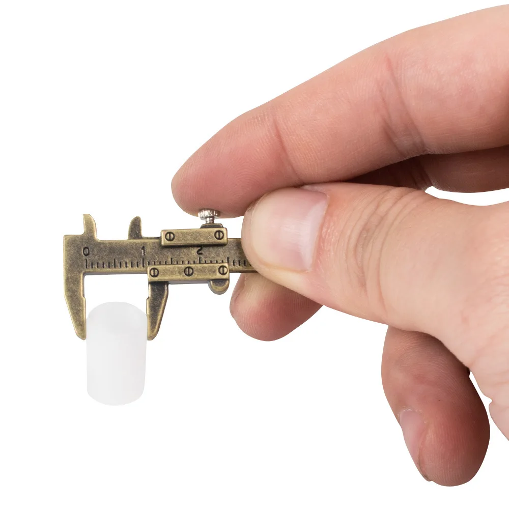 Metal convenient measuring tool key chain customized printed laser logo Zinc alloy silver bronze mini vernier calipers keychain