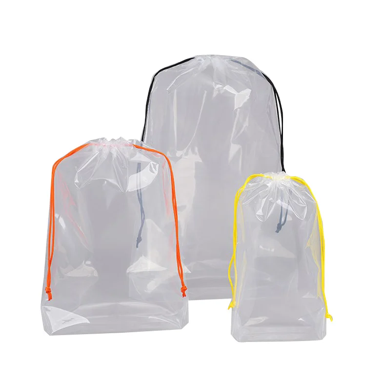 Custom promotional advertising water resistance multiple function beach swimming clear PVC drawstring bag backpack