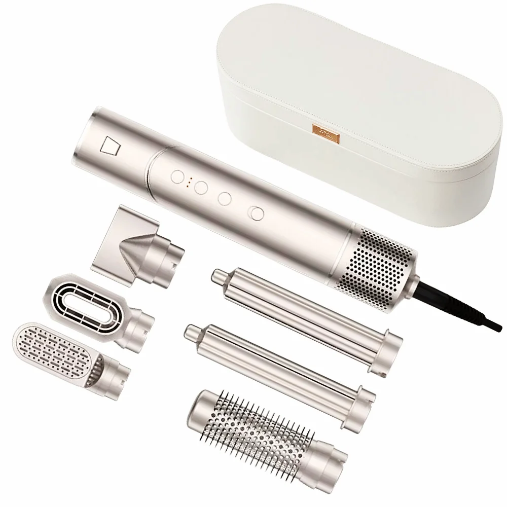 2024 Electric Straightener Curler Hot Air Brush Blow Dryer 5in1 Hair Styler 1300W High Speed Hair Dryer Brush Styling Toot Set