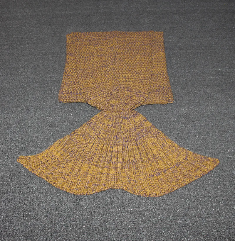 
Mermaid Throws Bag Warm Kids Adult Baby Sleeping Wrap Handmade Knitted Home Sofa Bedding Mermaid Tail Blanket 