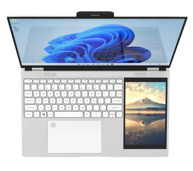 New Business Laptop 15.6+7 inch laptop computer Dual Touch Screen Win 10 Intel N95 Backlight Keyboard Double Screen Laptop