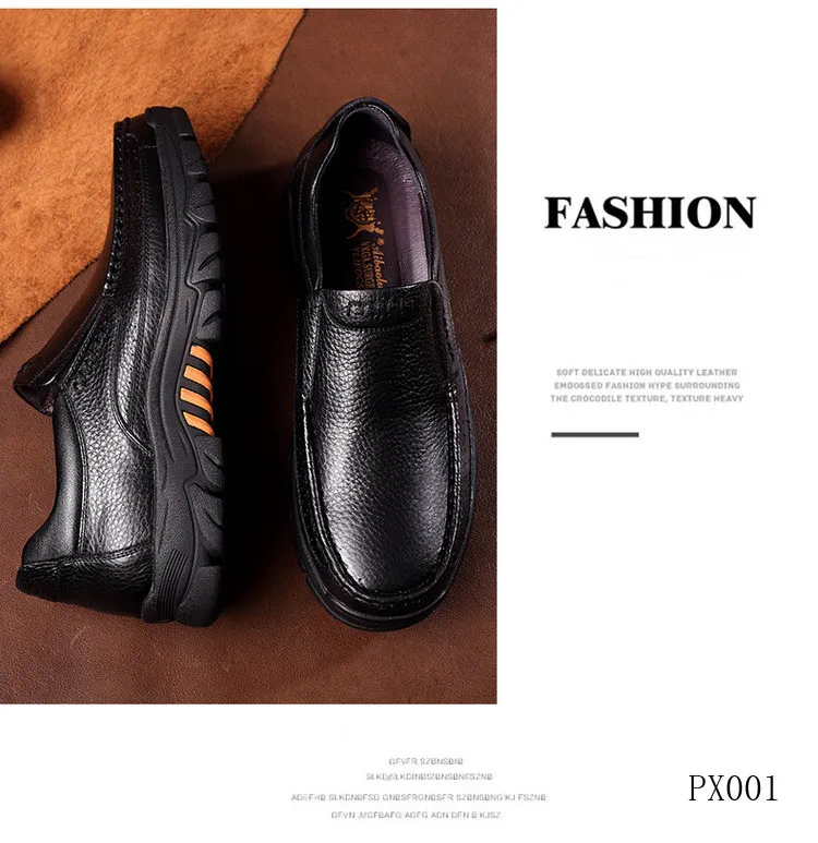 Soft sole middle-aged and elderly casual leather shoes spring business leather shoes thick-soled breathable dad shoes