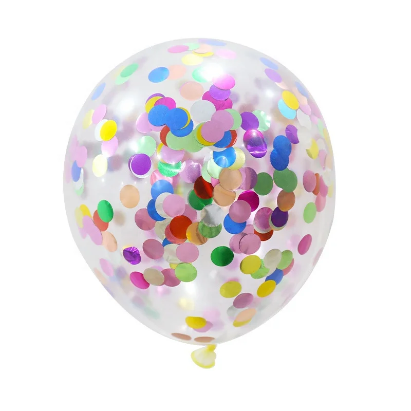 Birthday Party 12 18 36 Inch Latex Transparent Clear Ballon Set Rose Gold Confetti Balloons with Tassels