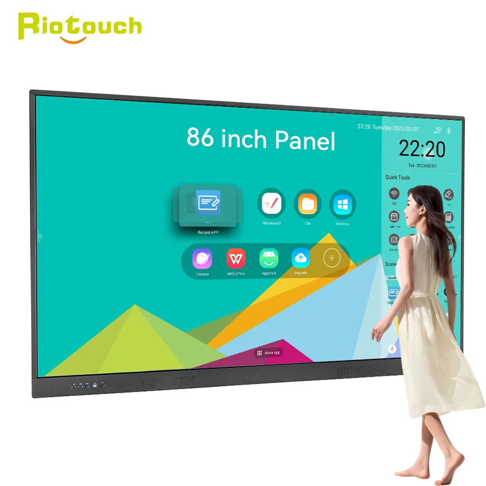 Riotouch 65/75/86inch USB Interface 40 Touch Points Classroom teaching Interactive Flat Panel Smart Board