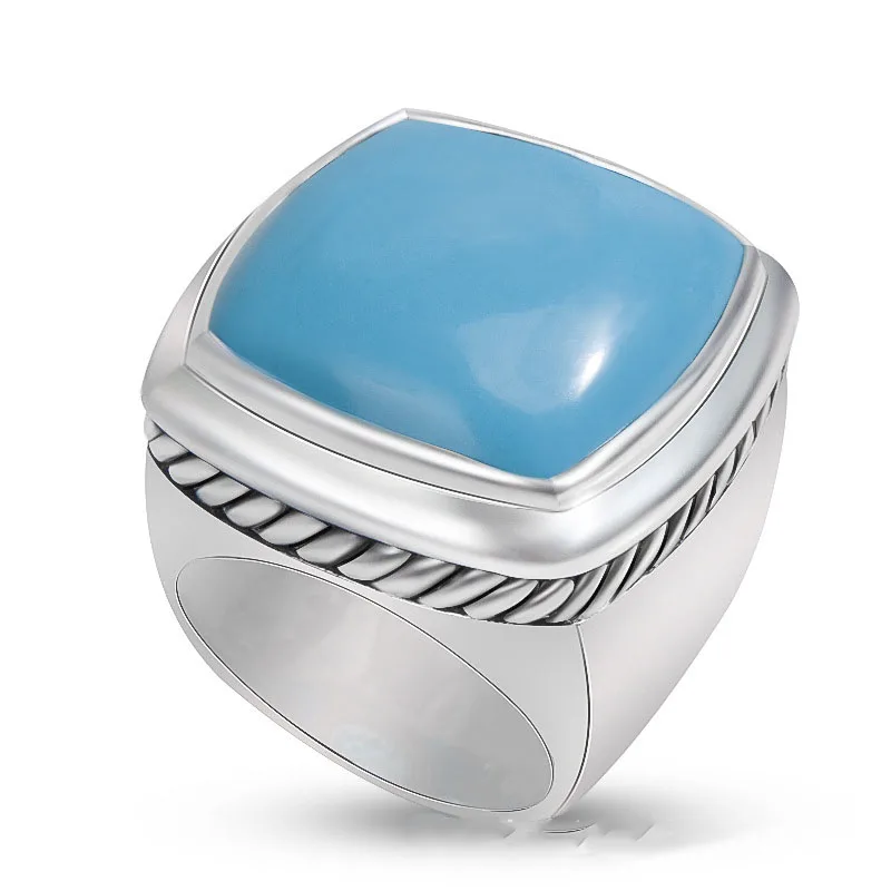 High Quality European And American Popular Jewelry David iyurmansCable Newline Retro Ring Color Square Zircon Wholesale