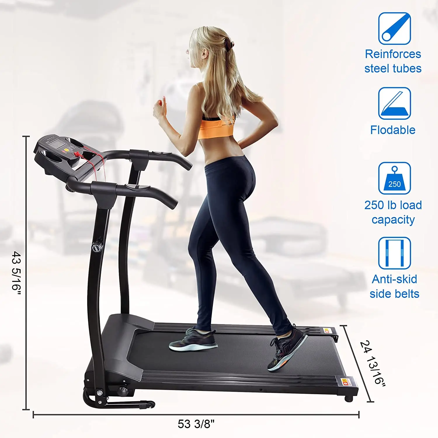 Electric Folding Treadmill Portable Running Walking Treadmill for Home Exercise