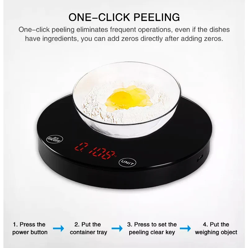 Smart Electronic Scale Digital Fruit Scales with Bowl Auto off 10 kg Kitchen Food weight Scale