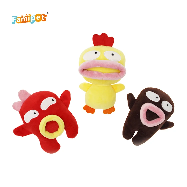 Прочная игрушка для домашних животных, новейший дизайн, большой рот, мультяшная игрушка с внутренними визжками