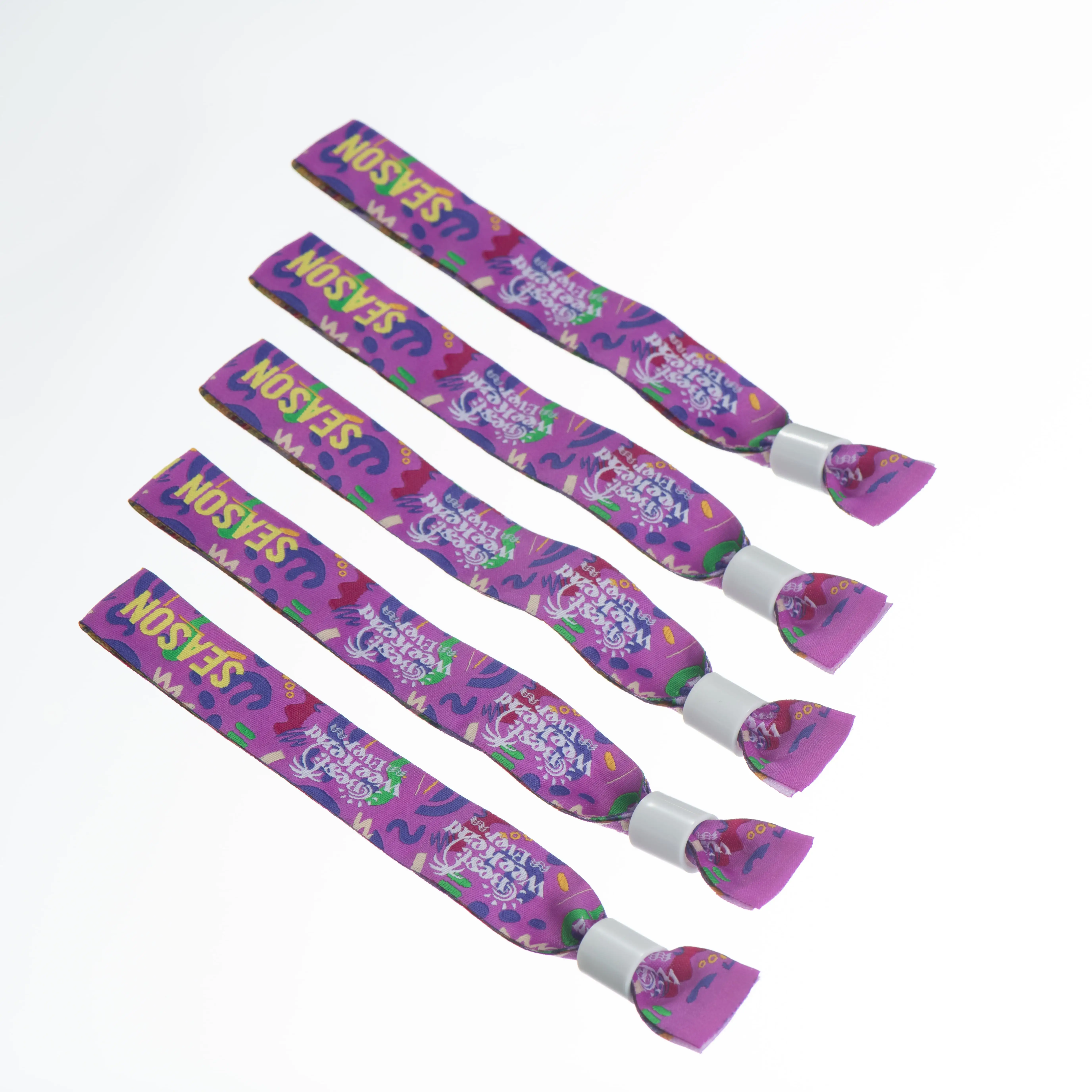 Тканевый браслет пластиковый с замком индивидуальная термопечать одноразовые браслеты для вечеринки