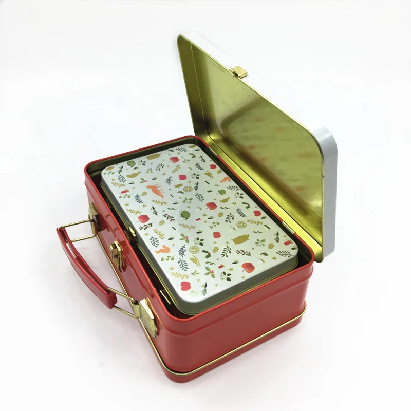 Dongguan manufacturers custom set portable tin box candy biscuit storage tin box