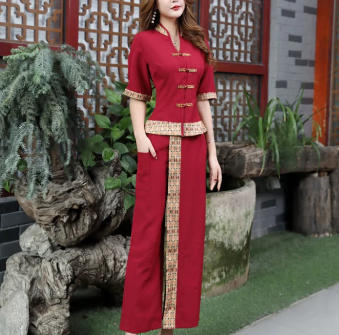 Massage technician clothes men and women suits spa health pavilion work clothes pedicure foot bath technician clothes Thailand