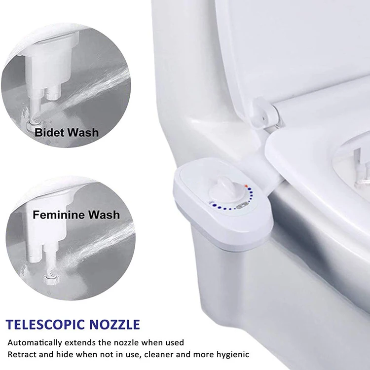 Self Cleaning Dual Nozzle Hot&Cold Water Spray Bidets Ultra Slim Attachment Front and Rear Bidet For Toilet Bidet