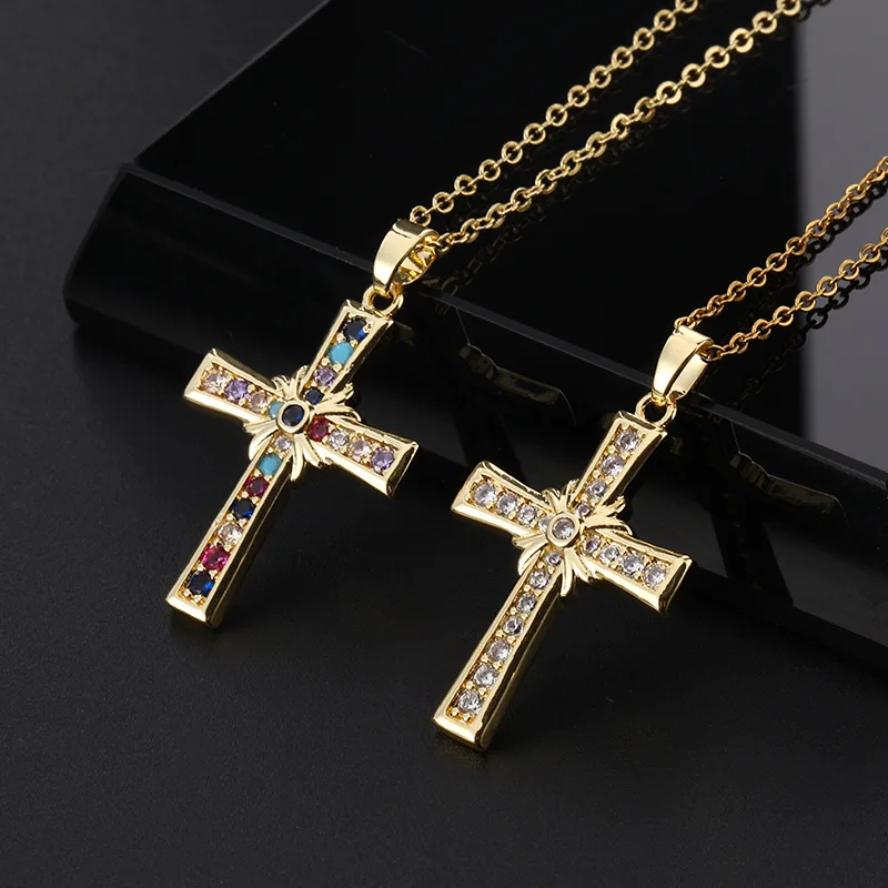 2022 New Arrival Minimalist Knot Cross Couple Stainless Steel Necklace Gold Cross Pendent Choker Necklace For Religious Gifts